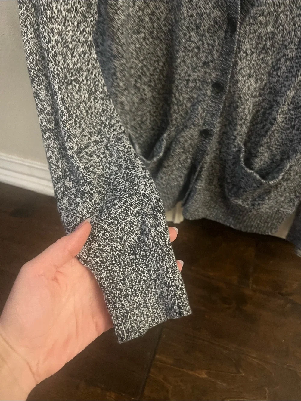 Madewell Gray Marled Button-Front Cardigan - Picture 4 of 6